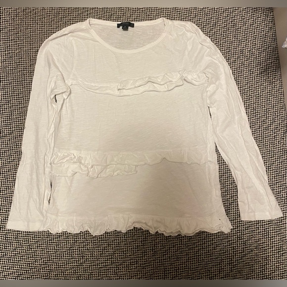 J. Crew Cream Ruffle Blouse - Picture 2 of 4